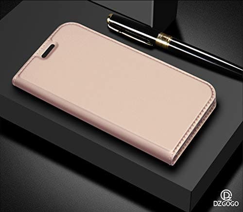 JMGoodstore case Compatible Huawei P30 Pro,card holder+screen protector,360 Degrees Full Body Plastic soft shell Flip Cover Skin Style PU Leather[Kick stand][Drop Resistance] Rose Gold