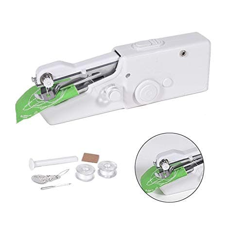 Mini Handheld Sewing Machine, Portable Sewing Machine DIY Cordless Electric Stitch Tool with Measuring Tape for Fabric, Clothing, Kids Cloth, Home Travel
