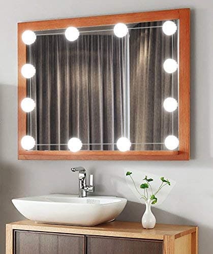 Vanity Lights,12 Hollywood Style Bulbs,7000K Dimmable Daylight White,17FT/5.2M Hidden Adjustable Length LED Mirror Light for Makeup Dressing Table (Mirror Not Included)