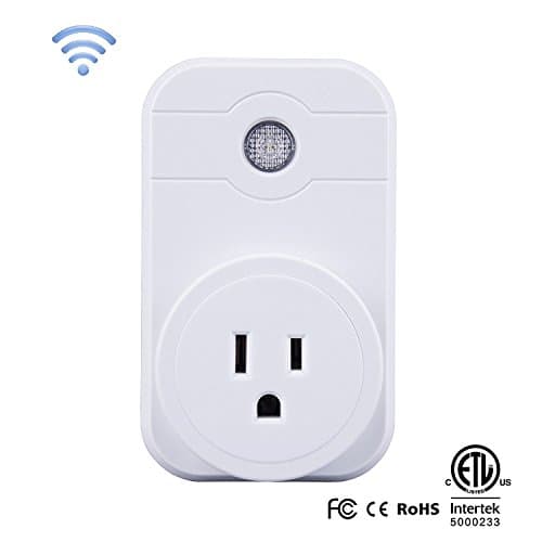Smart Wi-Fi Plug Socket Remote Control your Devices from Anywhere, No Hub Required, Compatible with Alexa, UL Listed for Android IOS with Timing Function (White)