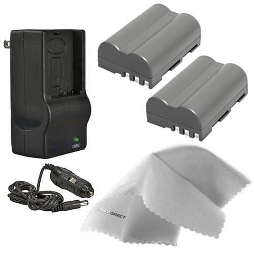 Nikon D200 High Capacity 'Intelligent' Batteries (2 Units) + AC/DC Travel Charger + Nwv Direct Microfiber Cleaning Cloth.