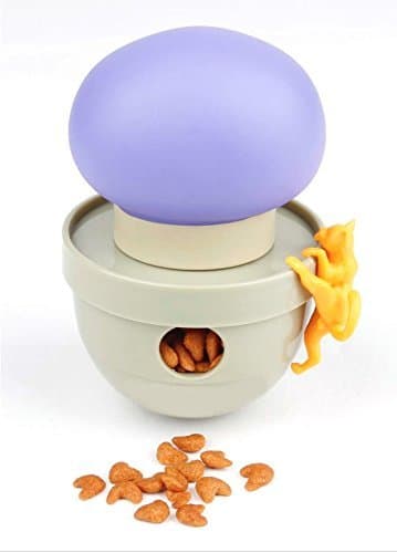 Interactive cat toy with treat dispenser and catnip compartment | Ca-Tumbler cat toy (purple mushroom)