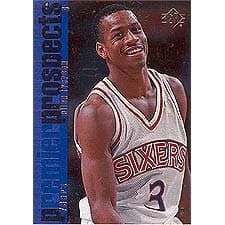 Allen Iverson 1996/1997 Upper Deck SP Near Mint to Mint Rookie Card #141 Shipped in Protective Screw Down Holder!