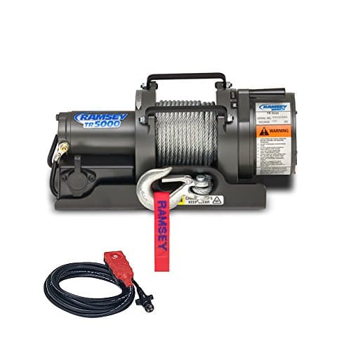Ramsey 111099 Winch (TR-5000 36 HP Motor with a mounting platform and fairlead, includes 50' of 1/4" galvanized aircraft cable and replaceable clevis hook)