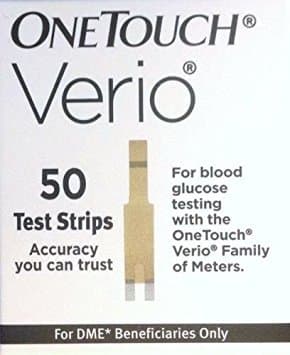 One Touch Verio Diabetic Test Strips, DME White Box, 150 Ct.