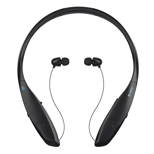 Neckband Bluetooth Headphones, Retractable Wireless Bluetooth Headset with Noise Cancelling Stereo Earbud,Sport Earphones Built in Mic for Bluetooth Enabled Devices (Black)