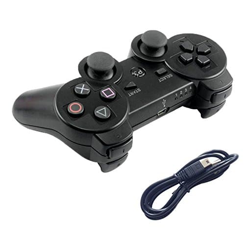 Kogoda Wireless Bluetooth Controller For PS3 Double Shock - Bundled with USB charge cord (Black)