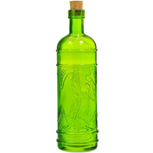 16.1oz Olive Branch Glass Bottle with Cork (Lime)