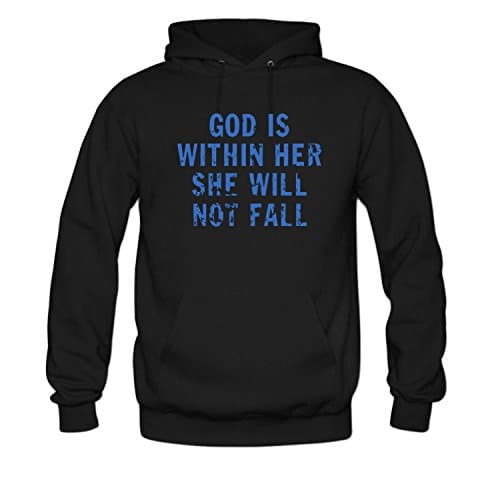 SYBING Women's God is Within Her She Will not Fall Long Sleeve Hoodie