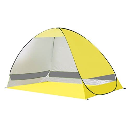Rhorawill Automatic Pop Up Beach Tent: 2-3 Persons, Easy Set Up, Durable Stable Shade Shelter With Sun UV Protection For Privacy At The Seaside, Park, Yard, Lightweight And Easy To Fold Canopy, Yellow