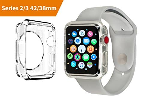 Apple Watch Case 42mm Series 3 Series 2, Slim Bumper, Full Edge Scratch Protective, TPU - Clear Transparent