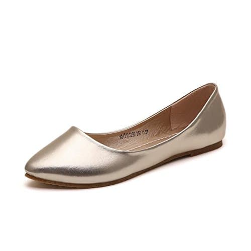 IF FEEL Women's Casual Pointy Toe Soft Solids Ballet Flat Shoes