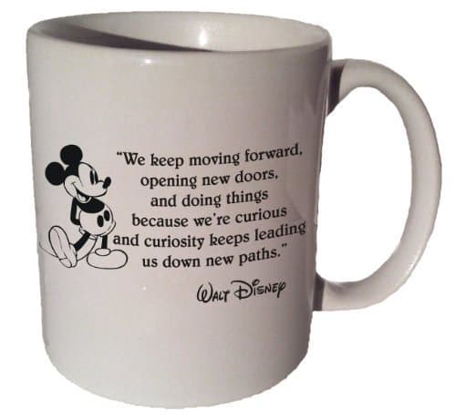 Mickey Mouse Disney "We Keep Moving Forward, Opening New Doors..." Quote Coffee Tea Ceramic Mug 11 Oz