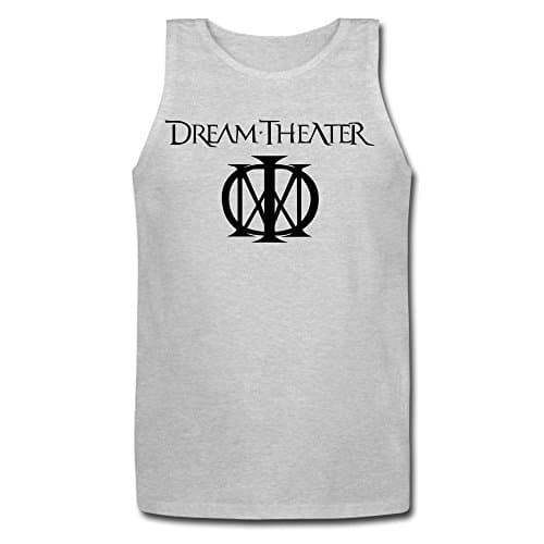 VGeee Men's Dream Theater Band Logo Pull Me Under Gray Cotton Tank Top