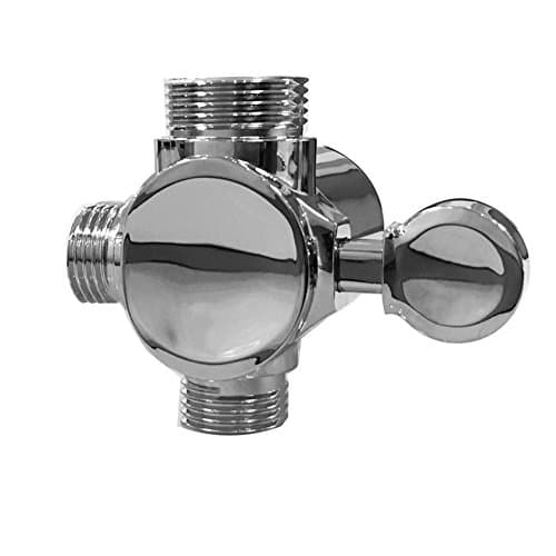 Ouronehome G1/2'' 3-way Diverter T-adapter with Switching Function (Chrome Finish, Not metal)