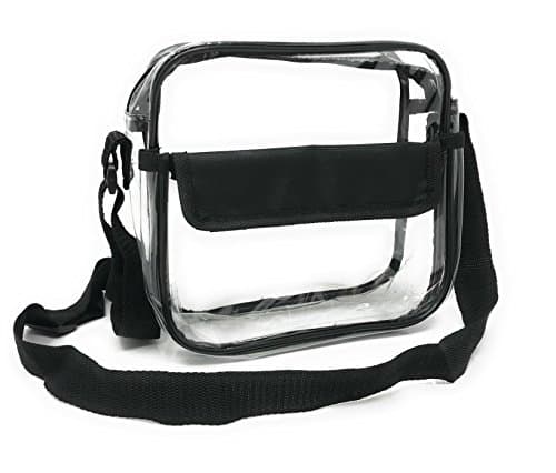 Premium Clear Bag - NFL Stadium Approved Messenger Bag Zippered for Security - Quality Crossbody Purse Messenger Design for Concerts &amp; Games - 10" x 10" x 3.5"