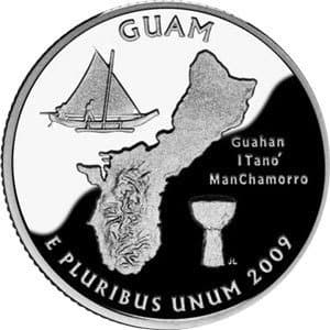US 2009 P MINT GUAM QUARTER UNC COIN