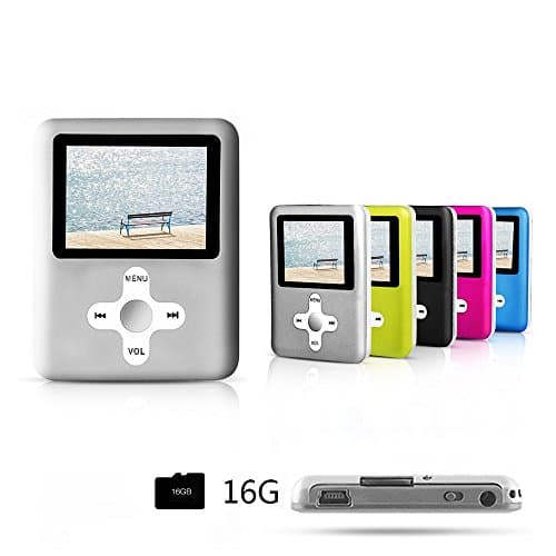 ACEE DEAL MP3/MP4 Player(Silver), Including a 16GB Micro SD card, with MINI USB Port Slim Classic Digital MP4 Player MP3 Player/Music Player, E-book, Photo viewing, Video Playing and Voice Recorder .