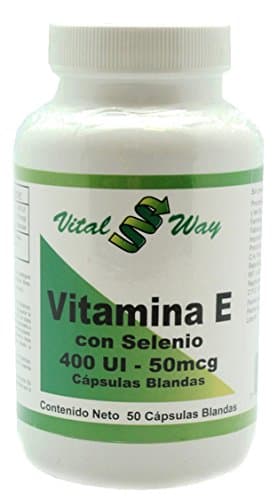 Vitamin E with Selenium Natural Ingredients Norish Skin and help with Sun exposure effects 400 UI -50 Softgel Capsules (1)