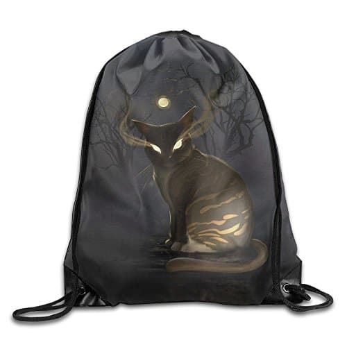 RESS TGR Night Cat Lightweight Drawstring Bag Sport Gym Backpack Gym Bag For Men And Women