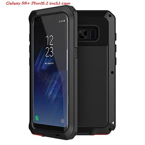 Galaxy S8+ Plus(6.2inch) Case(Military grade drop test passed) Eliubing Aluminium Protective Case with Body Rugged Dust proof Water resistance Military Bumper Shockproof for Galaxy S8+ Plus (Black)