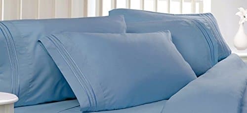 Bed Sheets Bedding Set By HCS Hotels Collection 2100 (New Edition),both Side Brushed,super Soft,hypoallergenic &amp; Wrinkle Free 2 Pieces Set (Pillow cases King (20x40), Steel Blue)