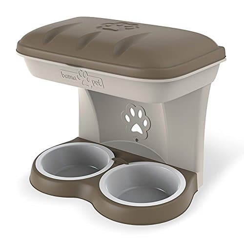 BamaPet Elevated Food Stand - Large, Taupe