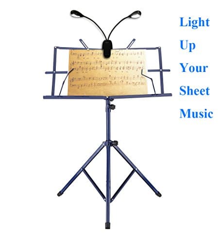 Vichannel 8 LED Book Light, Sturdy Clip On Bed Reading Light, USB Music Stand Lamp, Keyboard Light 5 Brightness, 2 Goosenecks Light up 2 Full Pages. Perfect for Bookworms &amp; Music Players