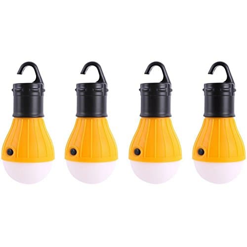 4PCS Portable LED Lantern Tent Light Bulb for Camping Hiking Fishing Emergency Light, Battery Powered Camping Equipment Gear Gadgets Lamp for Outdoor &amp; Indoor,Orange