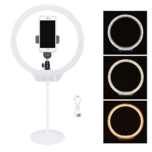 ZOMEI 10" LED Ring Light Dimmable 7.5W 3200-5500K Desktop USB Light On-Camera Light for YouTube Videos, Beauty, Portrait Photography, Video Chat, Live Streaming,etc