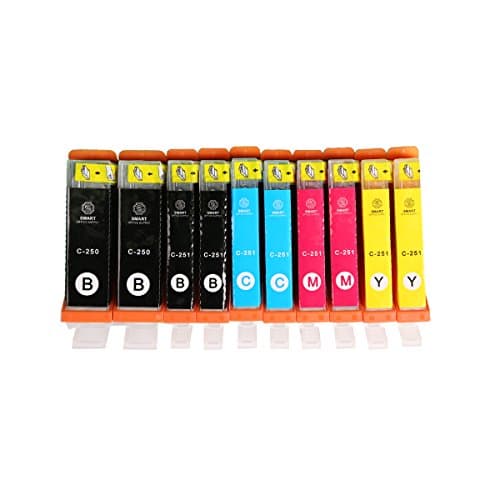 Smart Office Supply - Canon PGI-250 & CLI-251 Compatible Ink Cartridges - 10-Pack (2 Large Black, 2 Small Black, 2 Cyan, 2 Magenta, 2 Yellow)