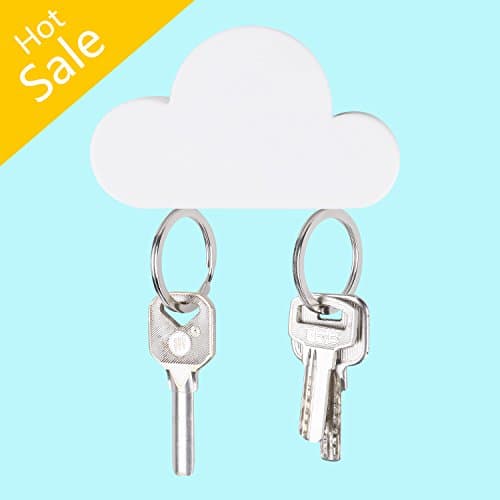 GDPETS Key Holder, Powerful Magnetic Key Rack, No Falling Magnet Key Hanger For Wall-Strong Adhesive Easy Mount Key Storage Organizer -Two Key Rings Included- Great For Home, Office &Car Keys