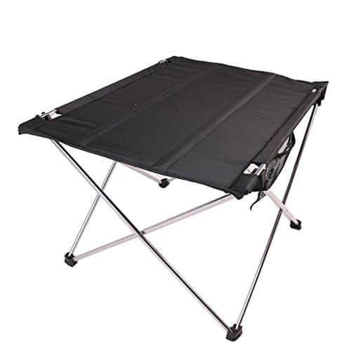 Victrax Camping Table Ultralight Folding Portable Compact Roll Up Picnic Table with Carrying Bag (Silver)