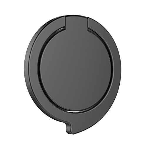 Rocvalley Compass Pattern Design Zinc Alloy 360 Degree Rotating Finger Ring Holder Stand for iPhone X 7 6 plus Samsung Xiaomi Smartphone, Black