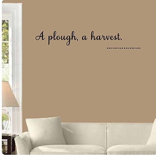 A plough, a harvest. Wall Sticker Decal Decor Quote Mural Scripture Christian Verse