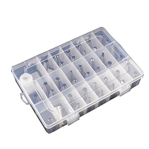 49-piece Cake Decorating Tips Kit, Stainless Steel Icing Tip Set with 1 Reusable Silicone Pastry Bag, 2 Reusable Plastic Couplers, 1 Flower Nail, 3 Scrapers for Cakes Cupcakes Cookies Pastry