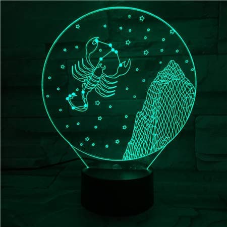 Western zodiac signs Night Light LED Touch Sensor 7 Color Changing Childrens Kids Baby Nightlight Gift Scorpio Table Lamp desk