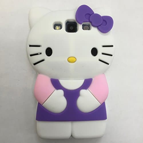 Hello Kitty 3D Soft Silicone Case Cover for Samsung Galaxy S3 (Pink Arm-Purple Dress)