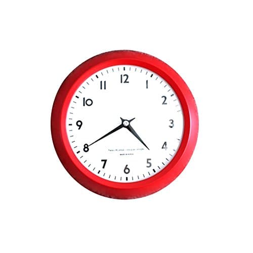 MMJ Retro Round Wall Clock 9.3 inch Red White Sky Blue for theKitchen (White)