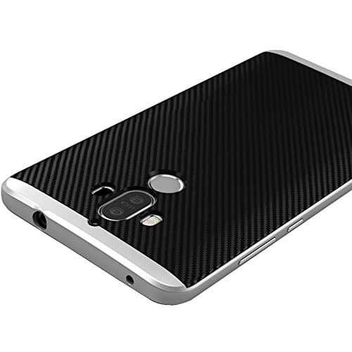 Huawei Mate 9 Case, VVIA Armor [Dual Bumper] Slim Fit Skin Silicone Case + PC Bumper Frame+ Metallized Buttons For Huawei Mate 9 (Black &amp; Silver)