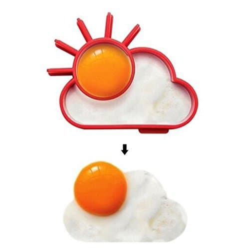Egg Ring | 2 Sunrise Pancake Egg Ring Molds | Egg Poachers | Kitchen Fried Egg Mold Pancake Kitchen Tool, Benedict Eggs - Omelets Nonstick Mold -(red) set of 2