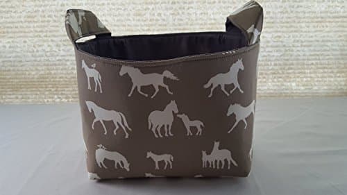Fabric Organizer Basket Bin Caddy Storage Container - Champion Horses - Select Lining Color