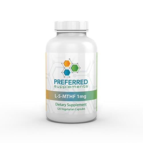 Preferred Supplements- L-5-MTHF 1mg- 120 caps- DR FORMULATED, Prescription Grade- Non-GMO- Gluten Free- as compared to Thorne, Pure Encapsulations, Metagenics, Xymogen, Integrative Therapeutics