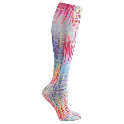 Celeste Stein Moderate Compression Knee High Stockings Wide Calf - Rainbow Static