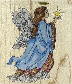 Celestial Angel Wood Mounted Rubber Stamp