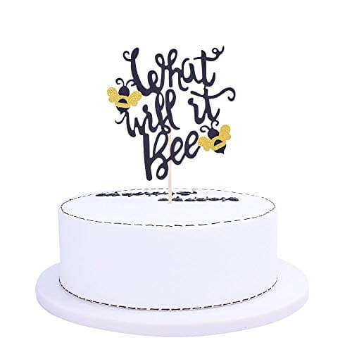 SHAMI What Will It Bee Cake Topper Bumble Bee Baby Shower Cake Topper Gender Reveal Party Decorations He Or She Party Glitter Decorations