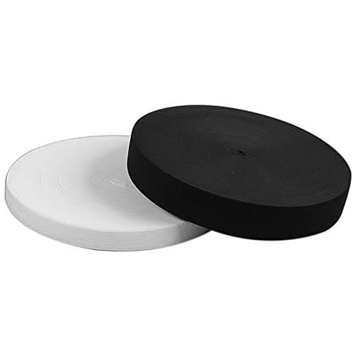 Dragang Black and White Elastic Band for Sewing Lightweight Elastic Spool Braided Elastic Rope Heavy Stretch