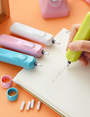Handy Electric Eraser Battery Operated Eraser with 5 Refills (Random Color)