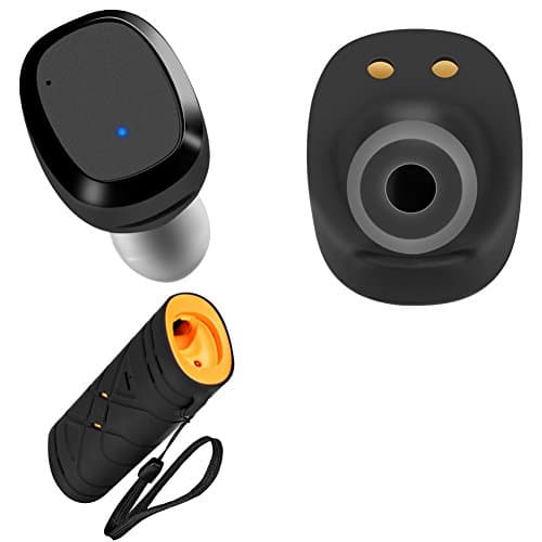 AUDENG Bluetooth Headphones TWS True Mini Twins Wireless Earbuds with Bluetooth V4.2 Stereo HD Bass Sweatproof Earphones Built-in Mic Charging Case for Android & IOS smart phone (Orange)