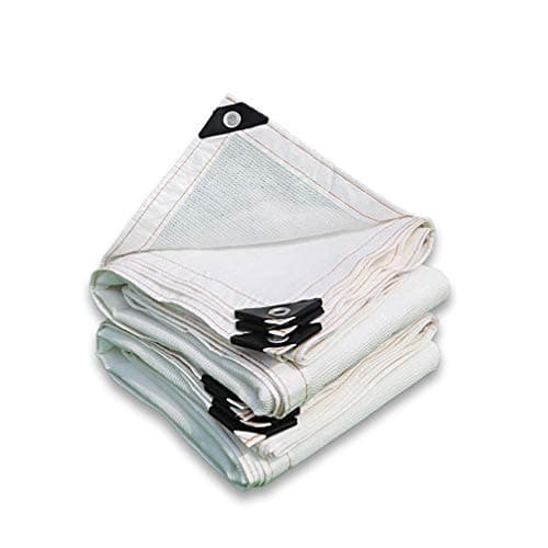 DJYFSB 12x20 White Mesh Tarp Large Plastic Multi-purpose Sun Shade Cloth with Reinforced Edge and Eyelets Great Net Cover for Garden Pets Cars Boats and Patio (Size : 2mx2.5m/6.5ftx8ft)